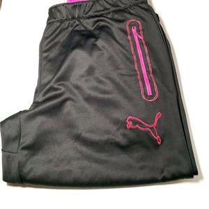 Puma Crop Workout Pants For Women | Size: XL | Pink and Black